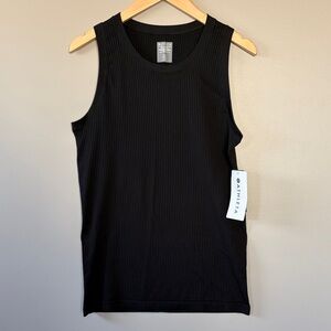 NWT Athleta Renew CYA Ribbed Tank Size Large Black Regular Length